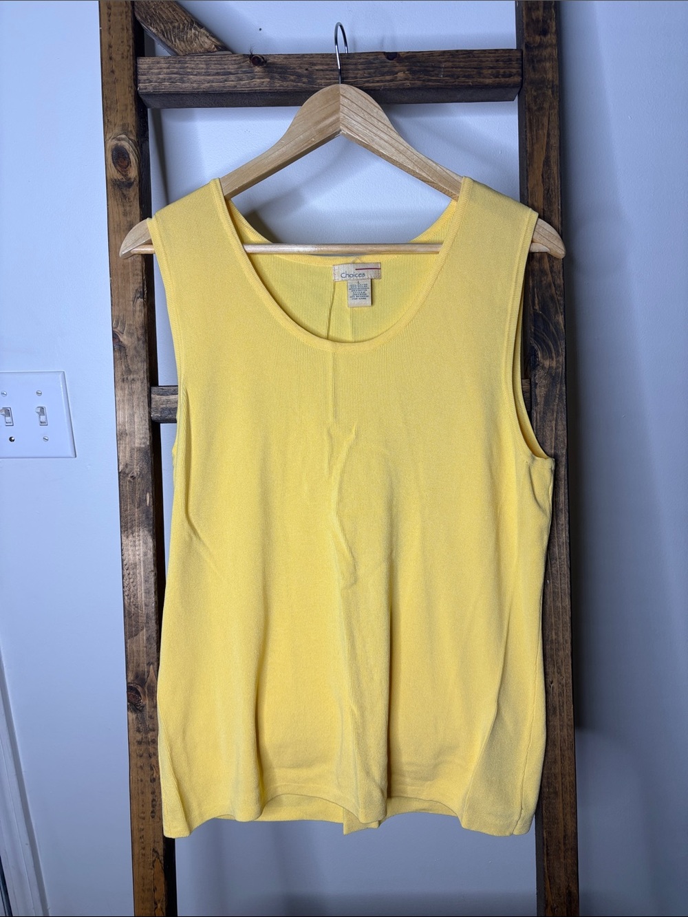 Choices Yellow Scoop Neck Tank Top Size L